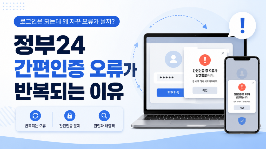정부24 간편인증 오류